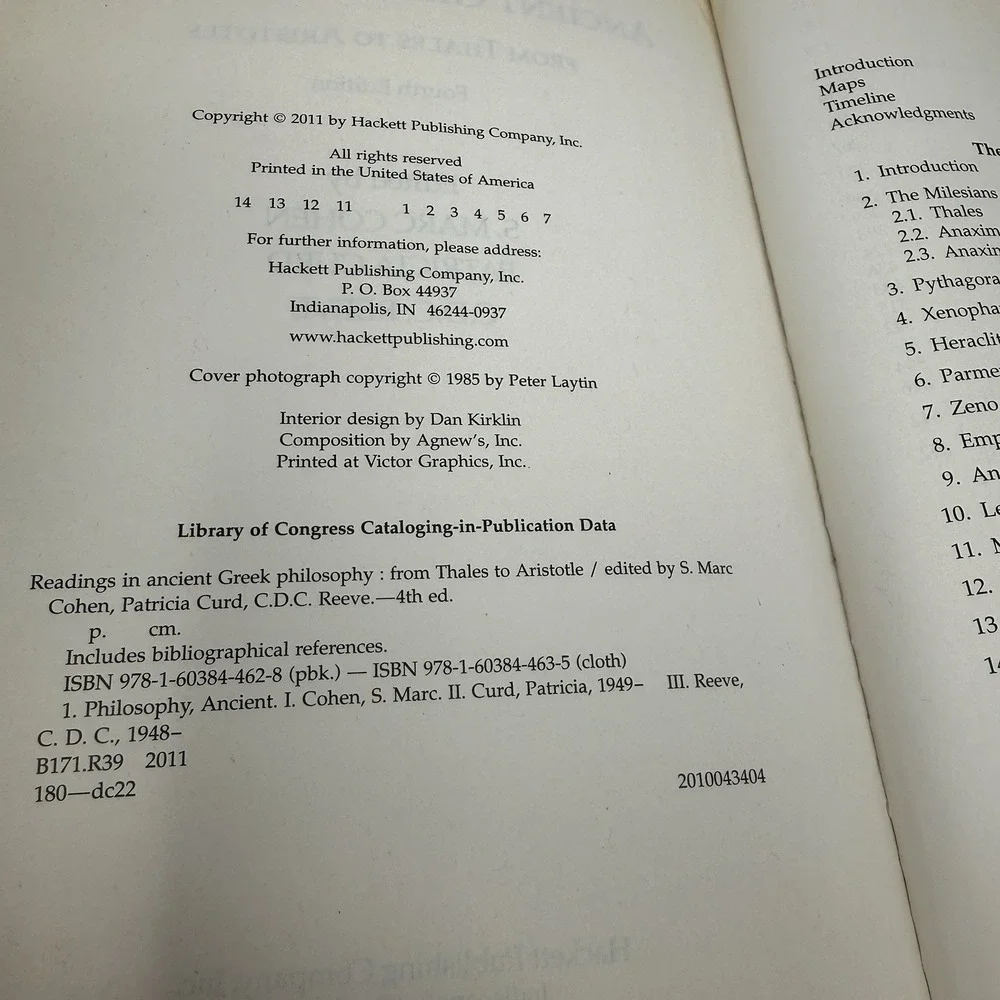 Readings in Ancient Greek Philosophy : From Thales to Aristotle by Patricia Curd